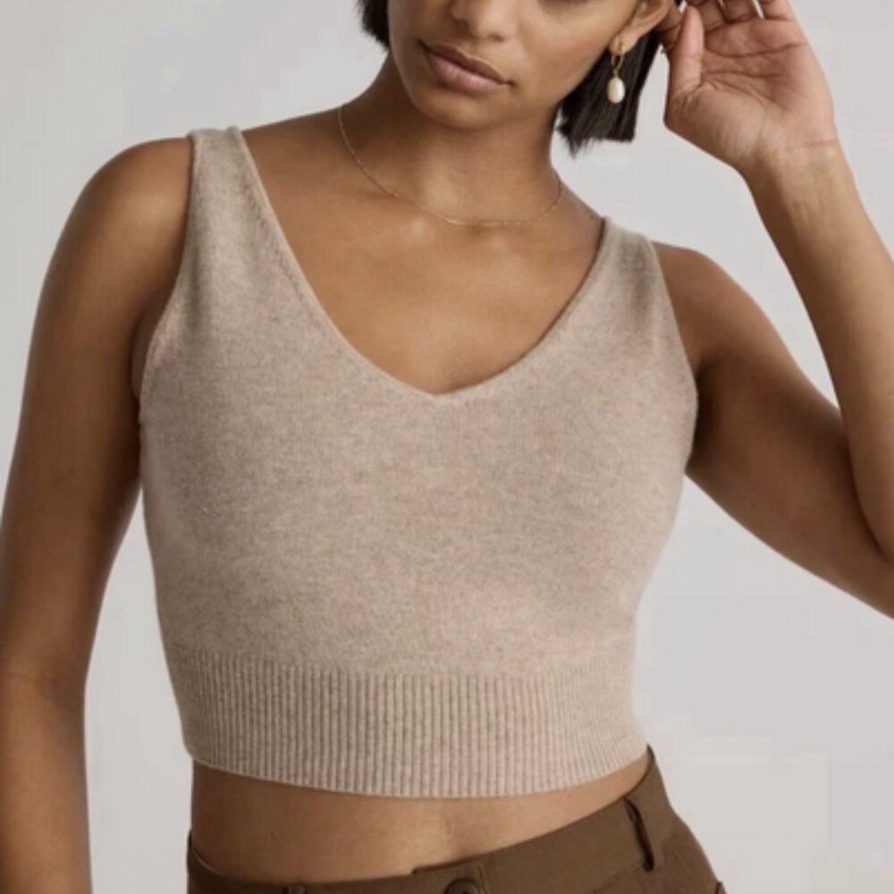 Quince 100% Mongolian Cashmere Cropped Top